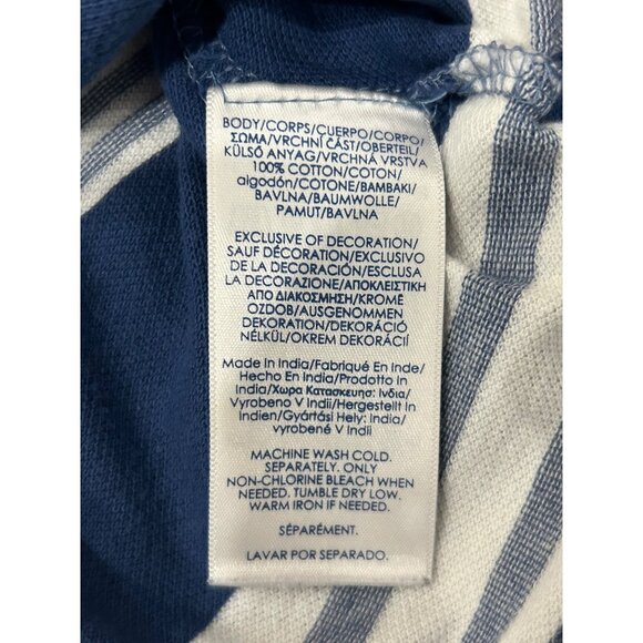 Chaps Mens Blue White Striped Polo Shirt Sz L - Picture 6 of 8